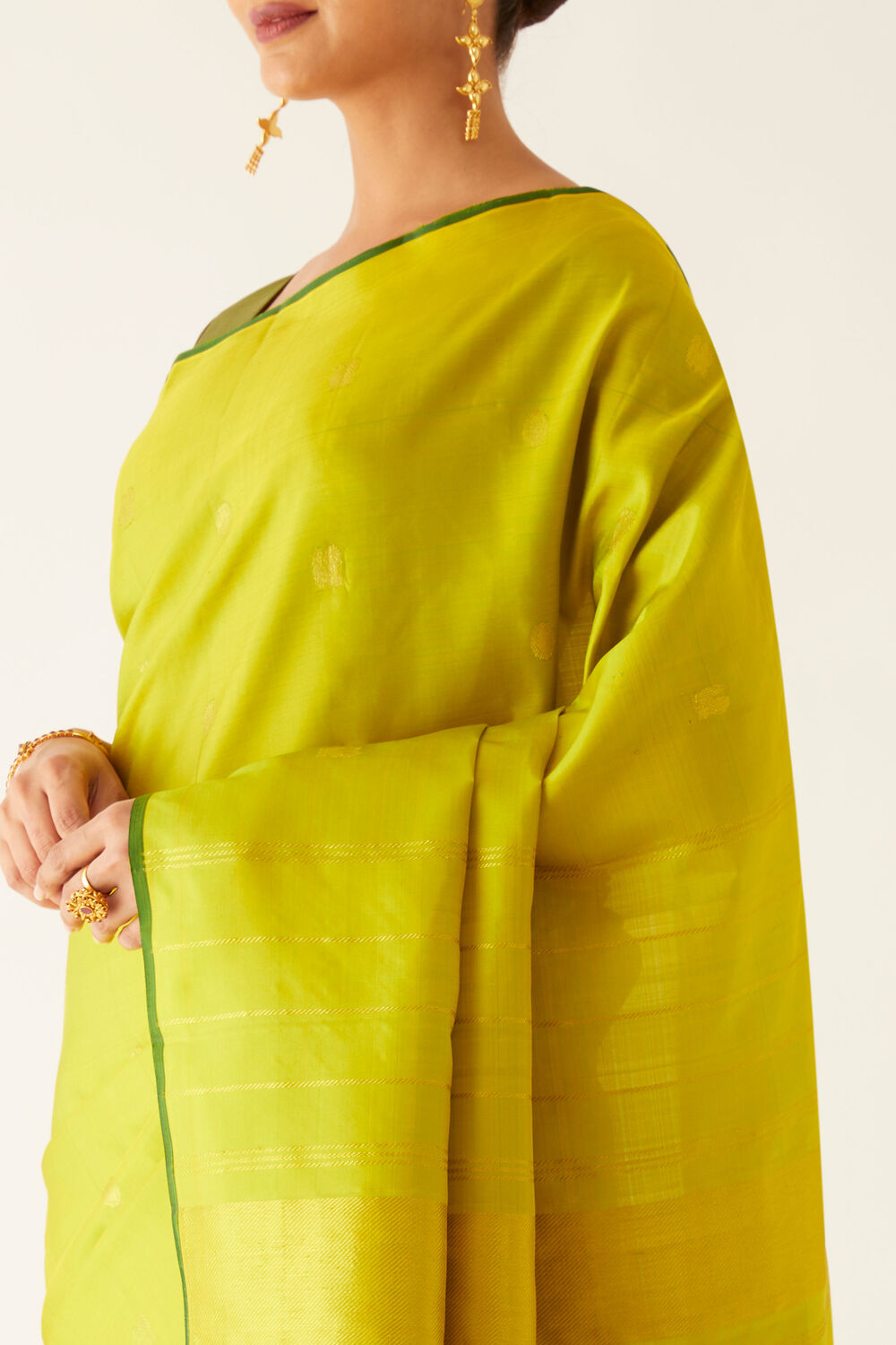 Light Yellow Pure Silk Kanjivaram Saree image number null