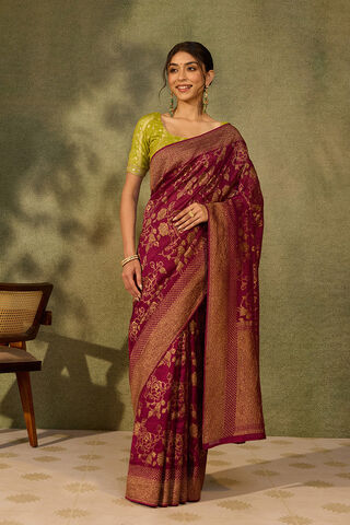 Purple Woven Pure Viscose Saree thumbnail image number null