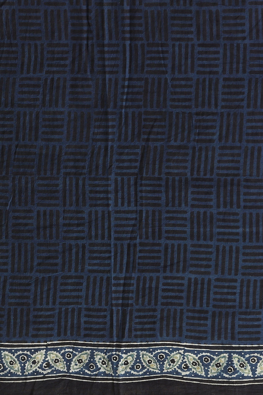 Blue Pure Cotton Ajrakh Printed Saree image number null