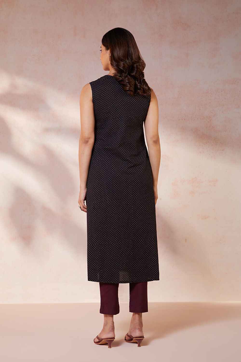 Black Pure Cotton Ajrakh Bandhani Kurta image number null
