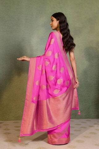 Pink Woven Pure Viscose Saree thumbnail image number null