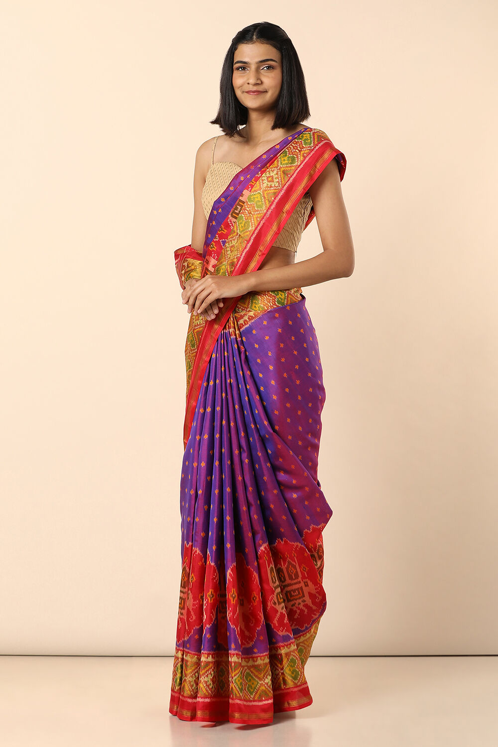Pink Pure Silk Rajkot Patola Ikat Saree image number null