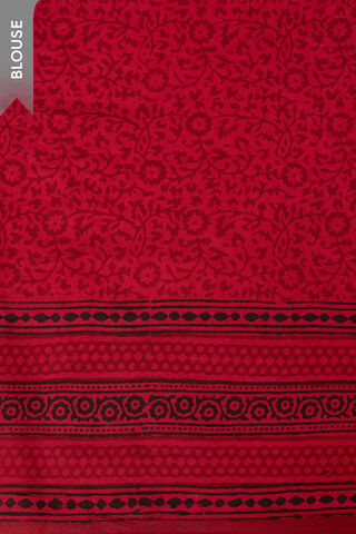Red Bagh Block Printed Pure Cotton Saree thumbnail image number null