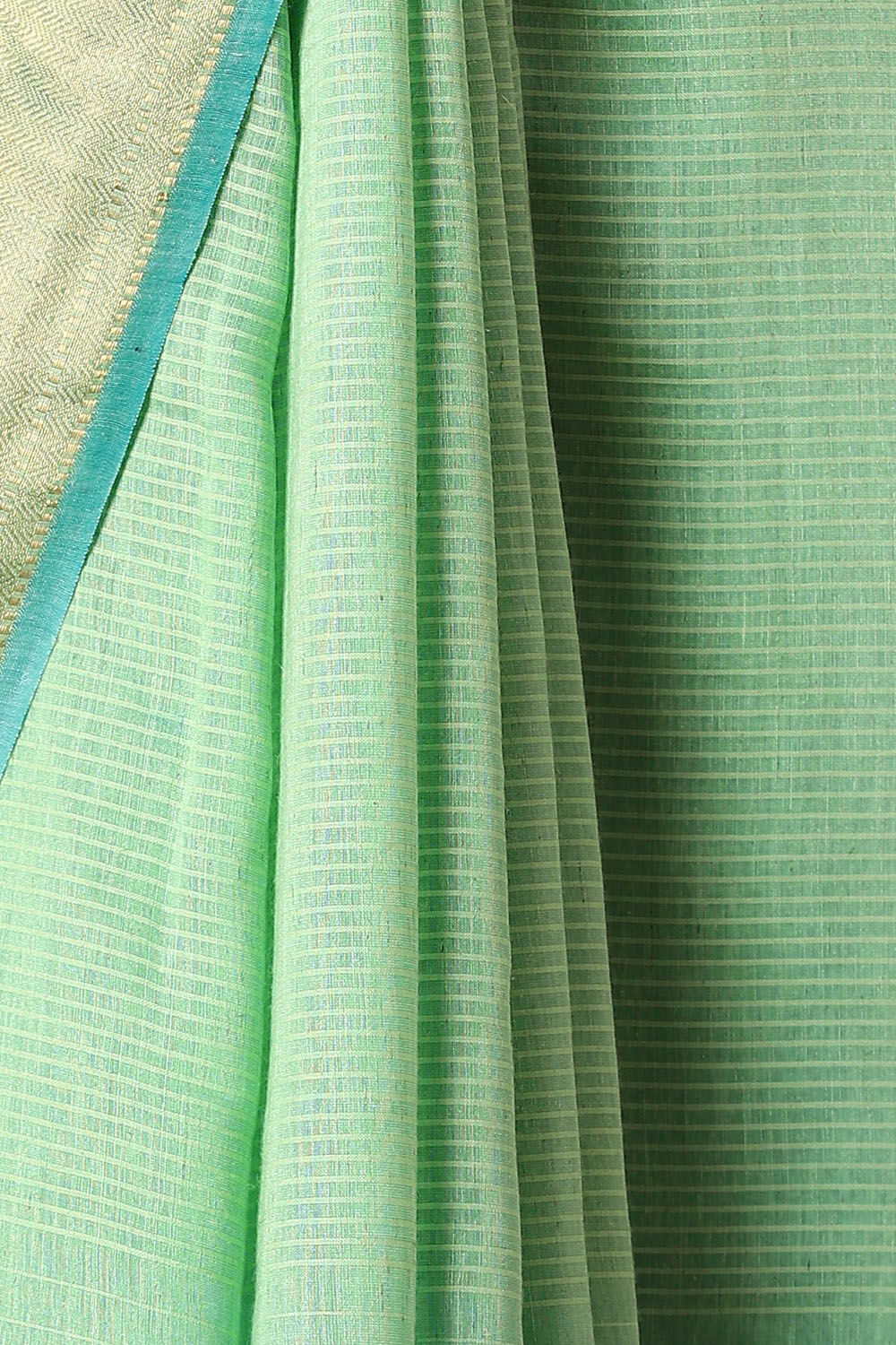 Green Pure Silk Linen Bhagalpuri Saree image number null
