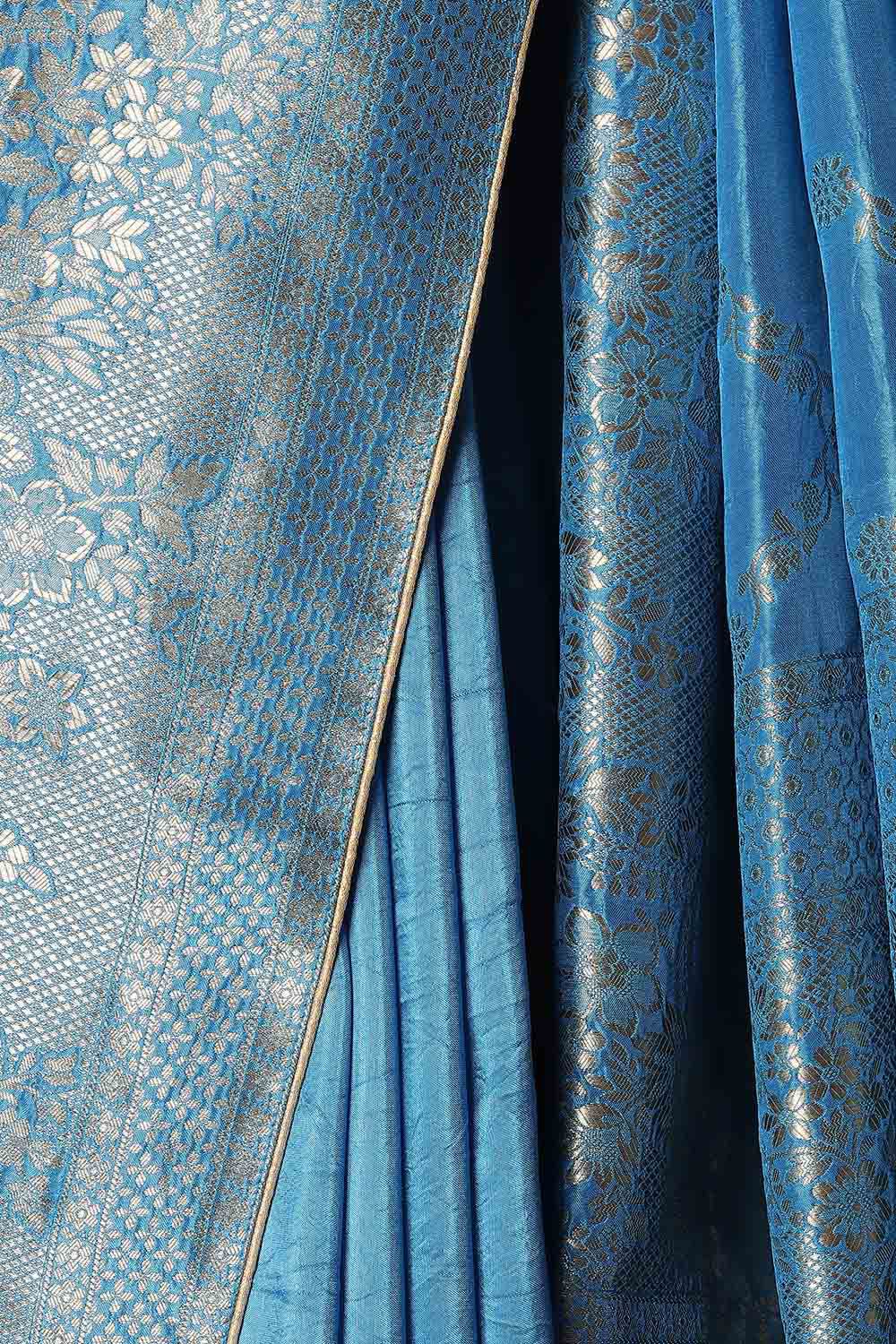 Dark Blue Luxe Woven Saree image number null