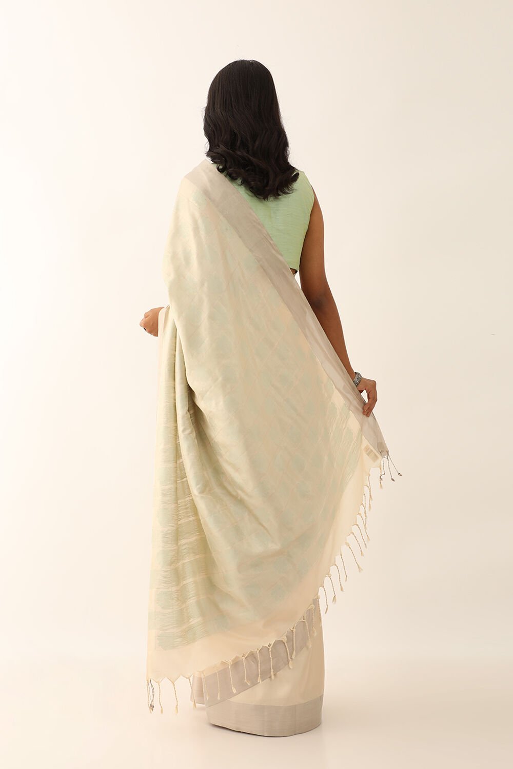 Beige Pure Silk Woven South Saree image number null