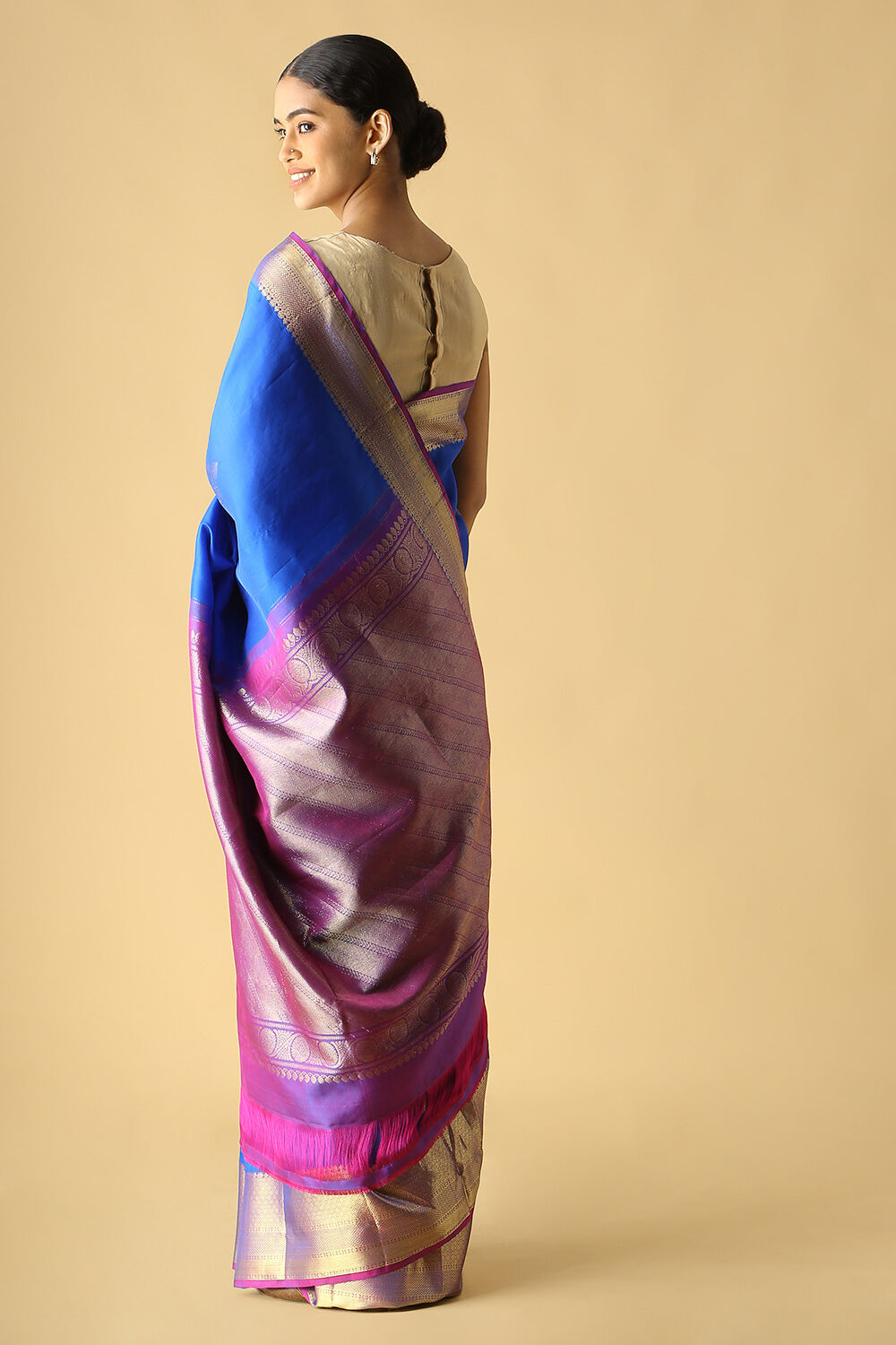 Blue Pure Silk Kanjivaram Saree image number null