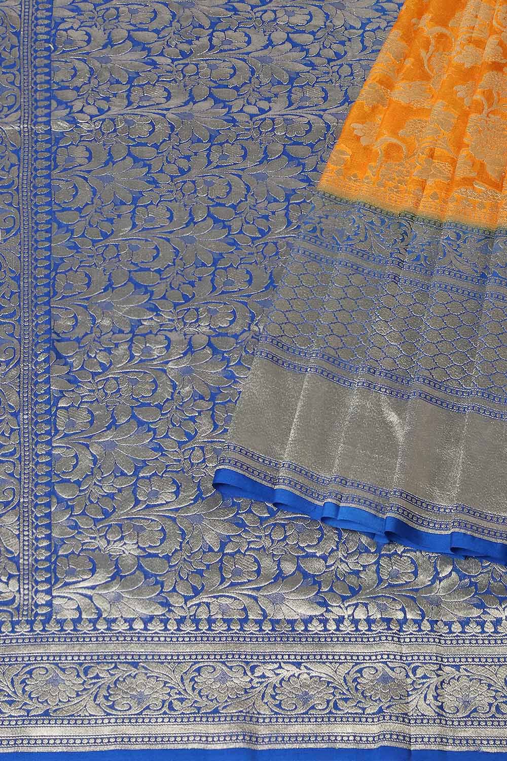 Orange Pure Georgette Banarasi Saree image number null