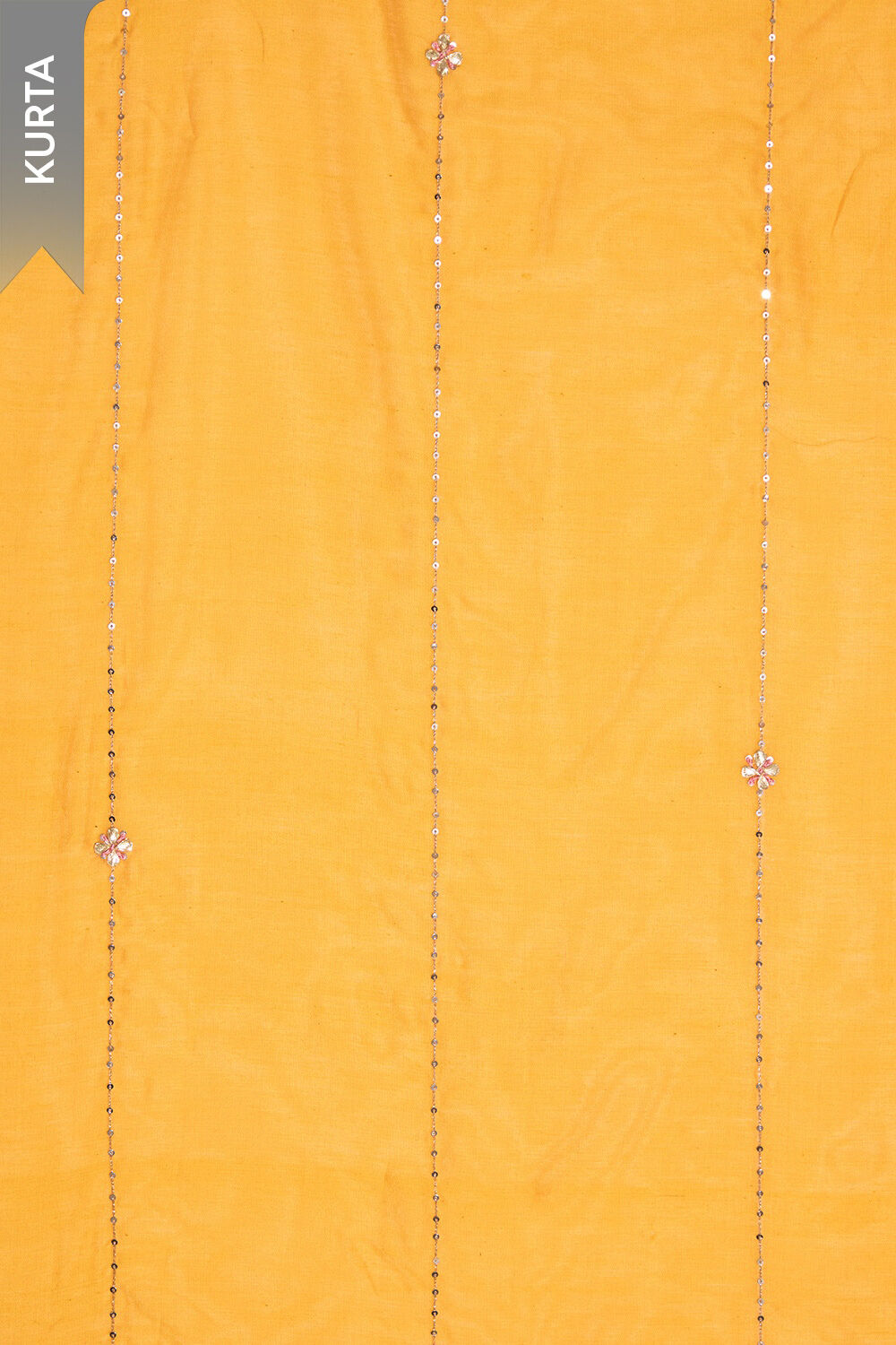 Yellow Pure Silk Cotton Embroidered Unstitched Suit Set image number null