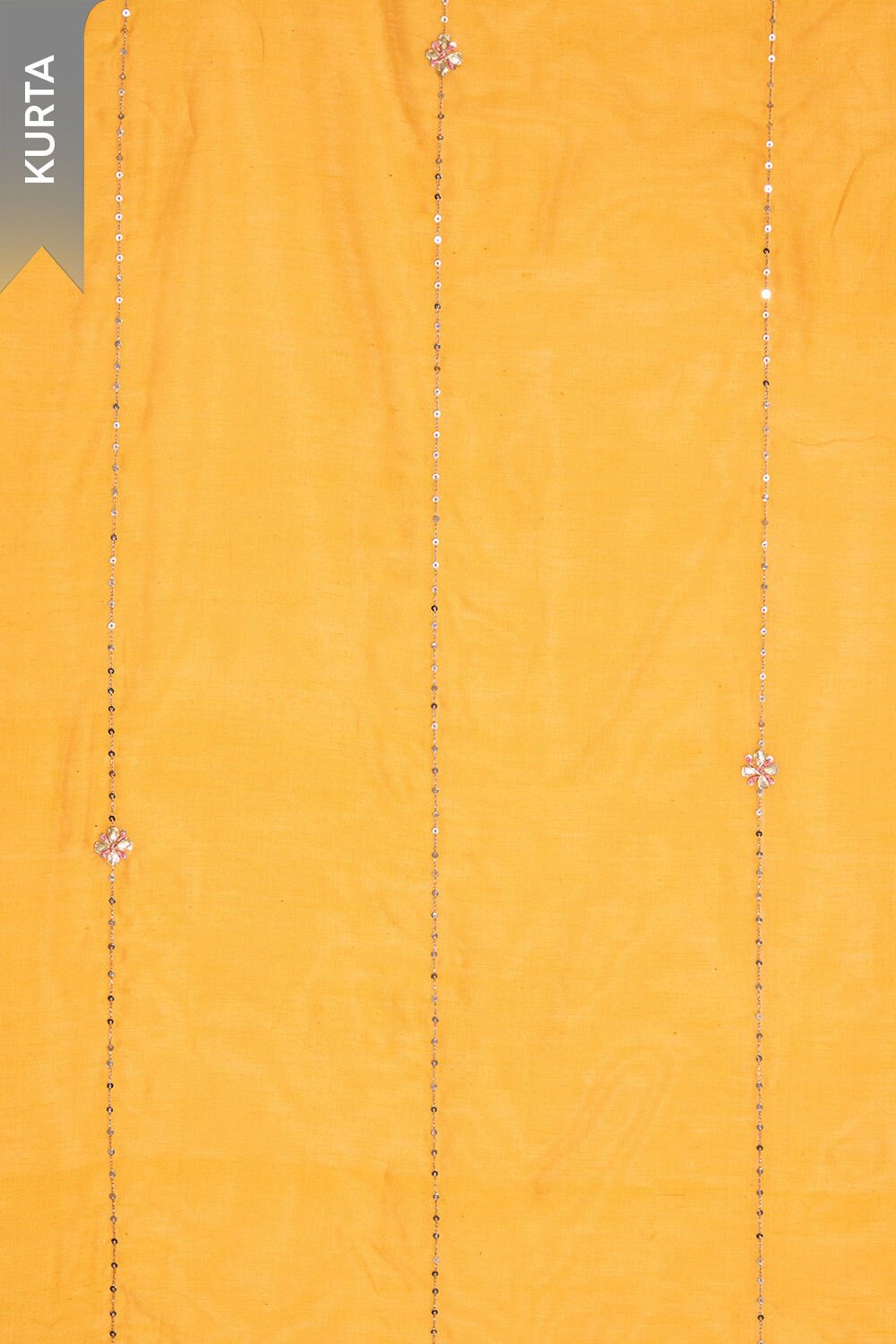 Yellow Pure Silk Cotton Embroidered Unstitched Suit Set image number null