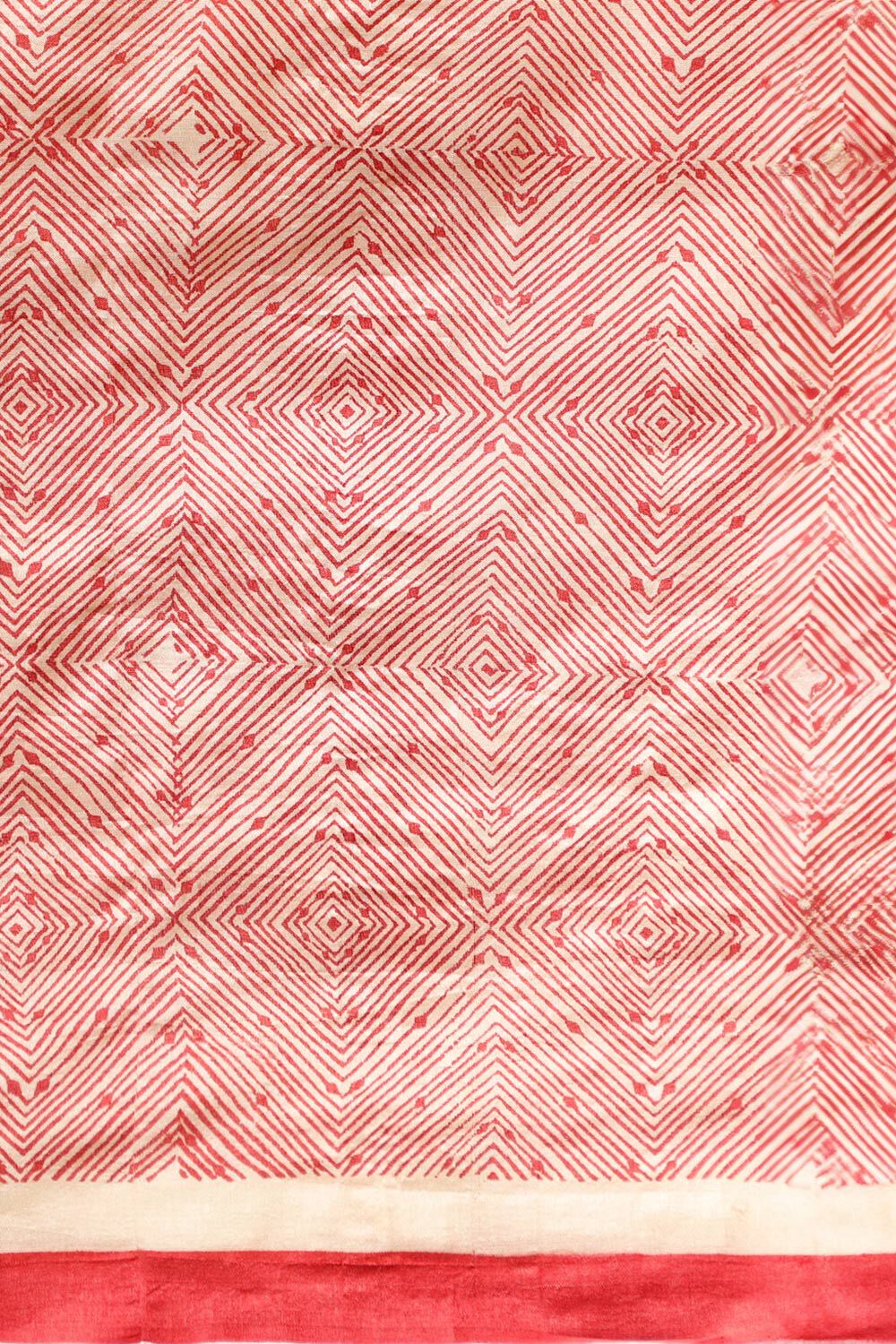 Beige Pure Tussar Silk Hand Painted Saree image number null