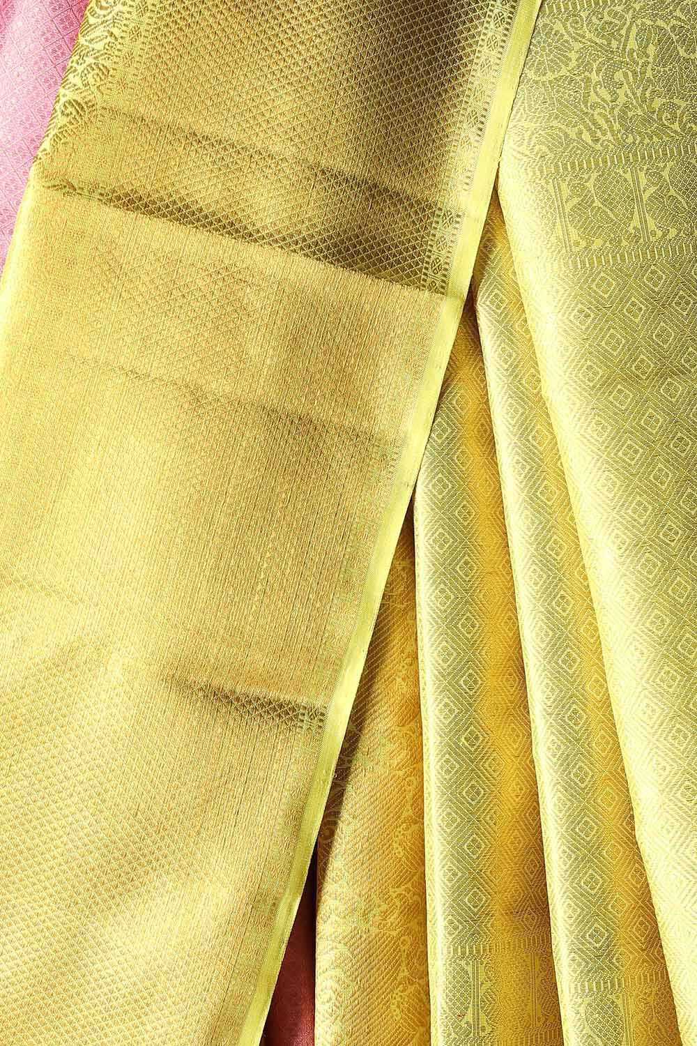 Pink Pure Silk Kanjivaram Saree image number null