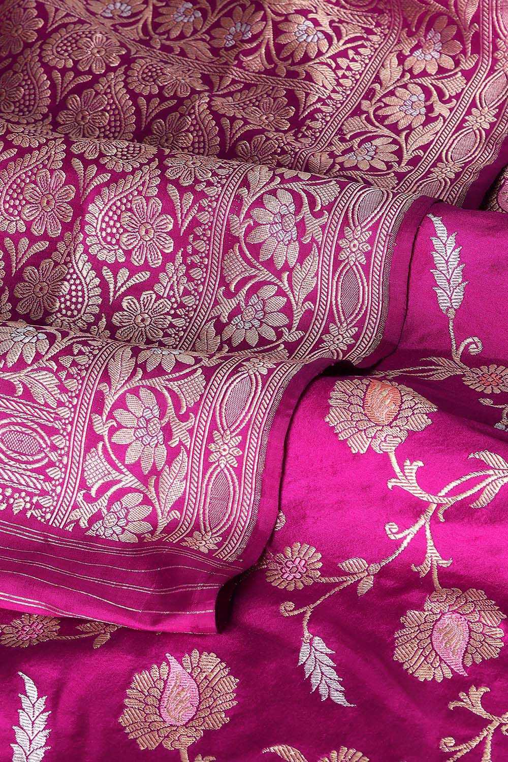 Purple Pure Silk Banarasi Saree image number null
