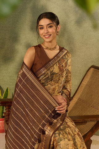 Multi Printed Pure Viscose Saree image number
