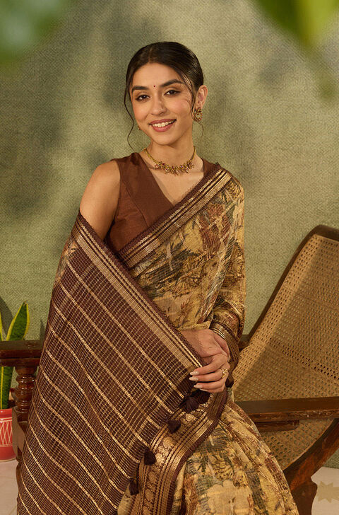 Multi Printed Pure Viscose Saree