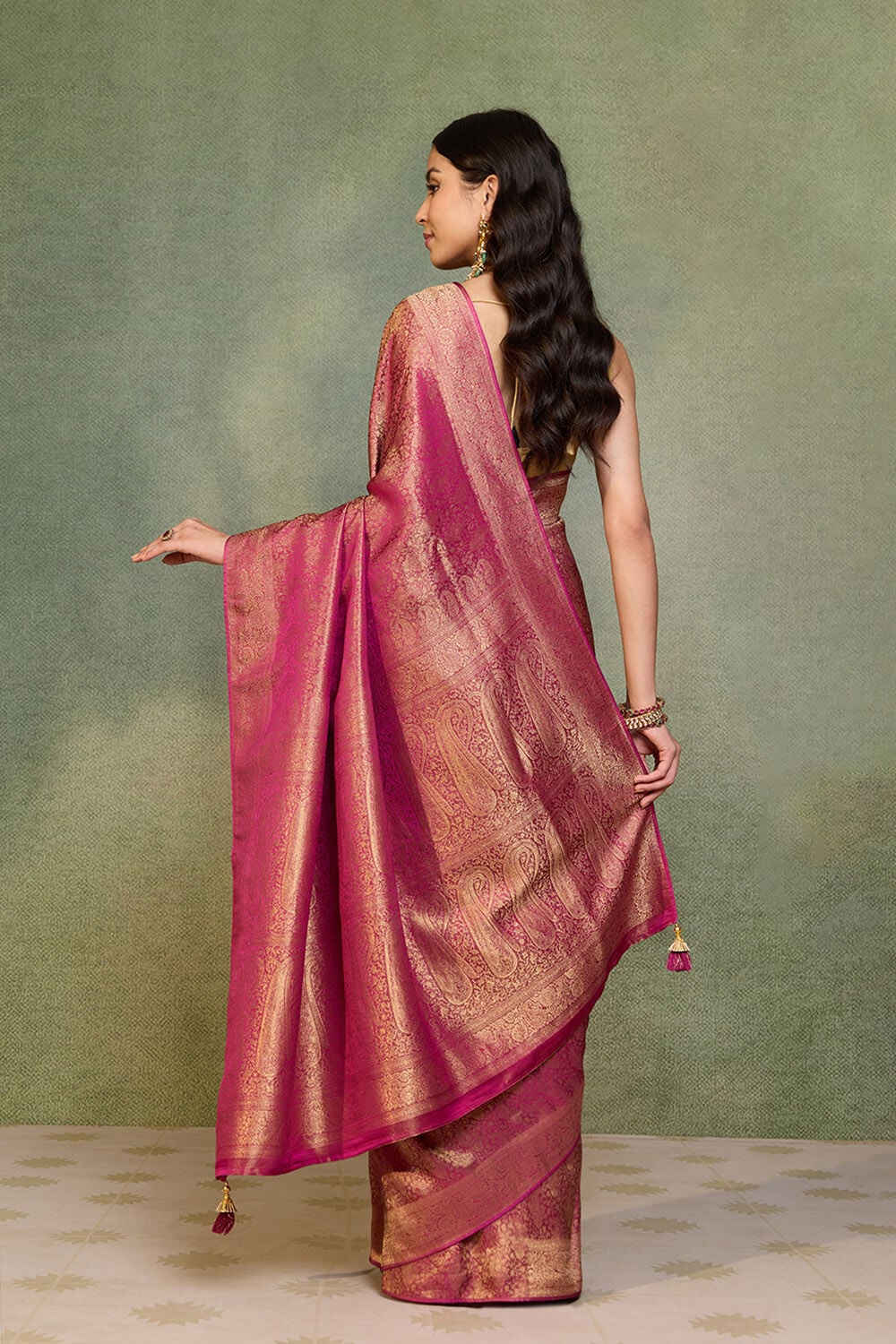 Purple   Woven Viscose Tissue Saree image number null