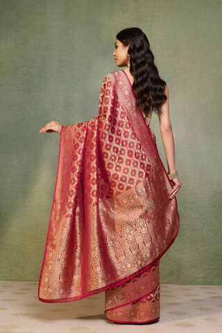 Dark Red   Woven Viscose Tissue Saree thumbnail image number null