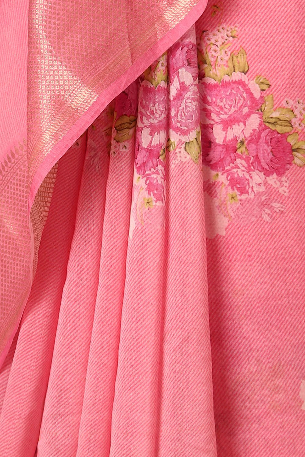 Light Pink Pure Silk Cotton Digital Printed Saree image number null