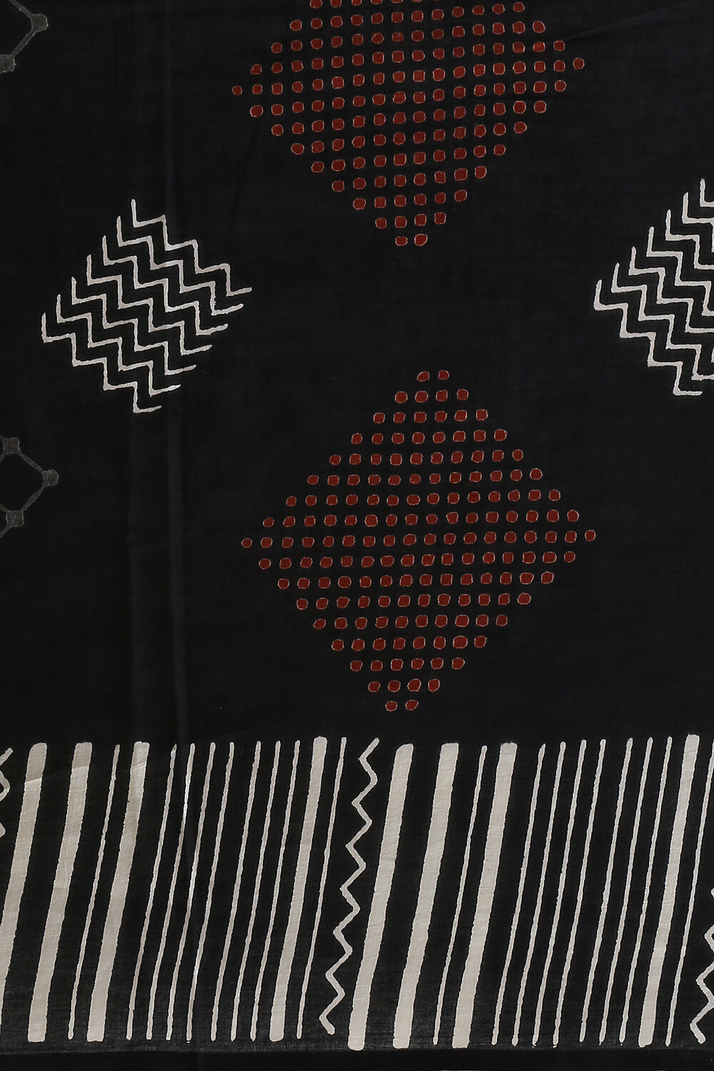 Black Pure Cotton Sanganeri Printed Saree image number null