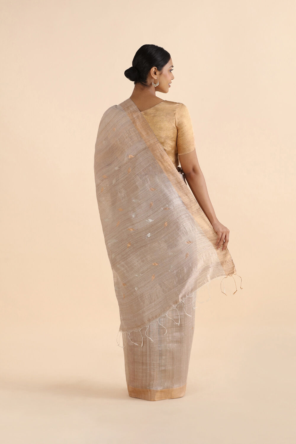 Beige Pure Silk Vanya Jamdani Saree image number null