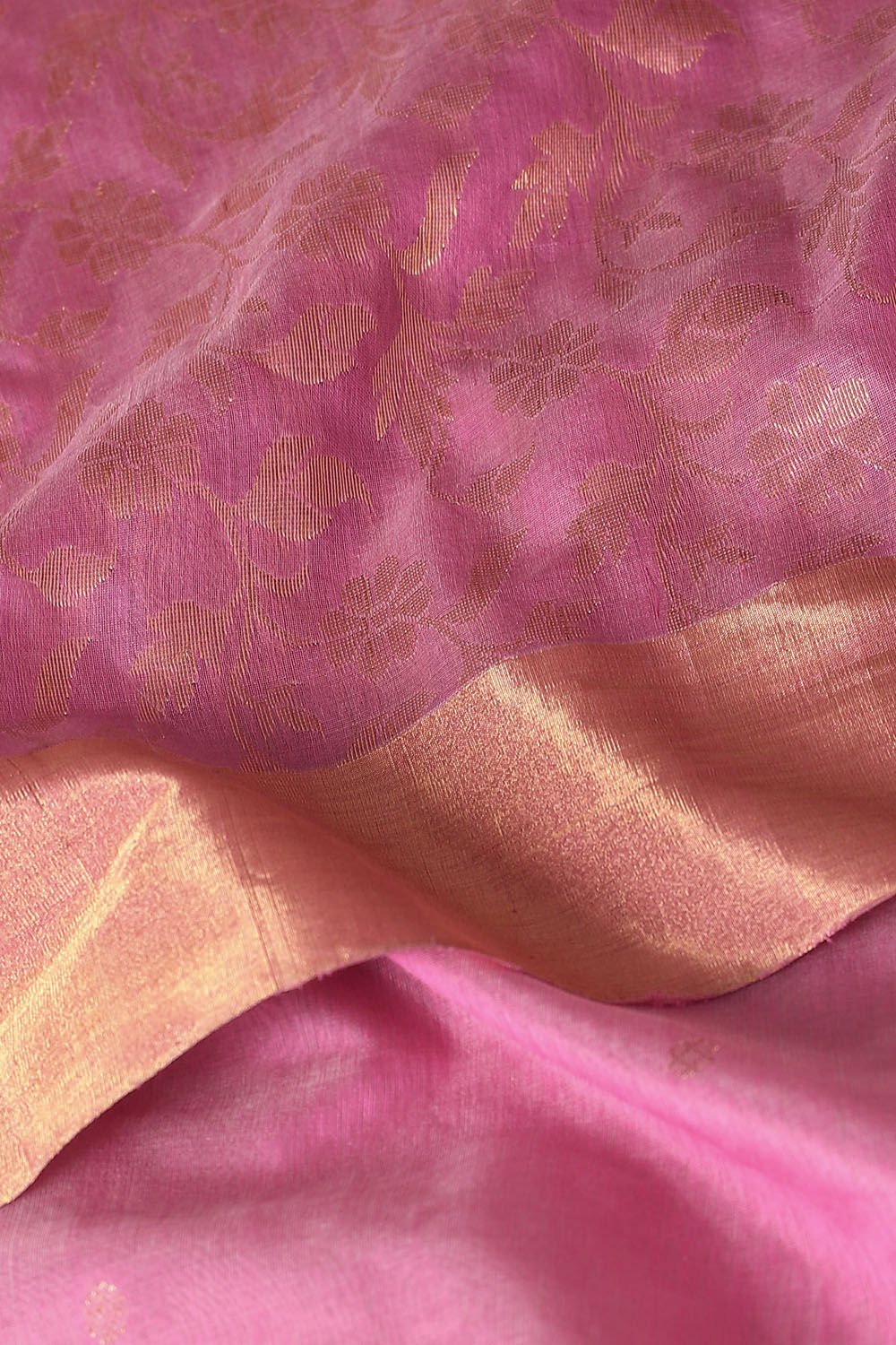 Light Pink Pure Silk Cotton Chanderi Saree image number null
