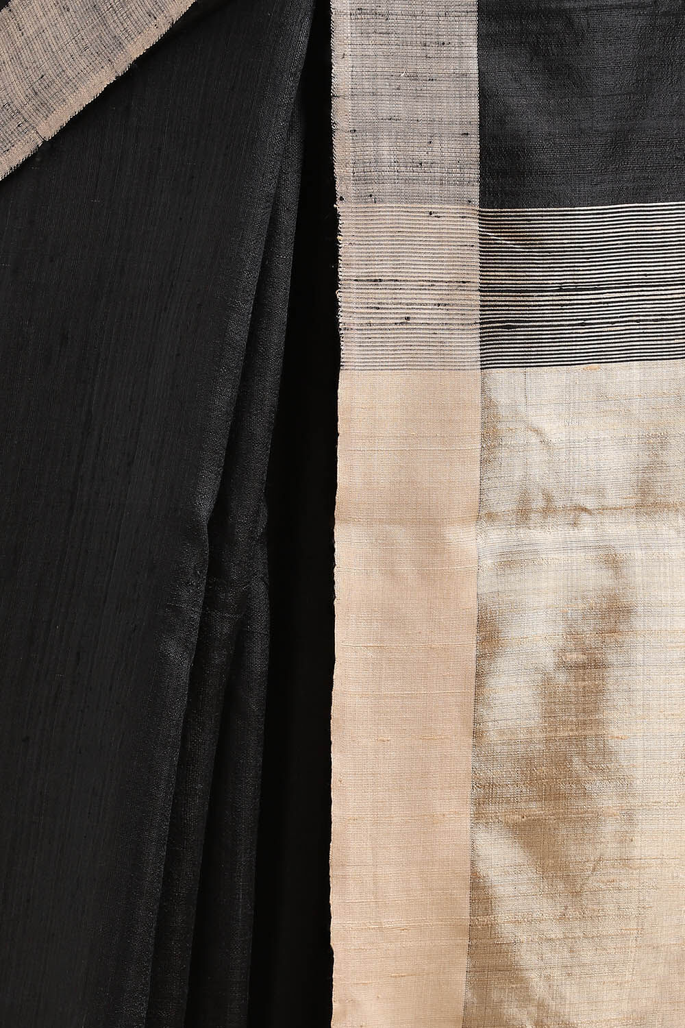 Black Pure Tussar Silk Bhagalpuri Saree image number null