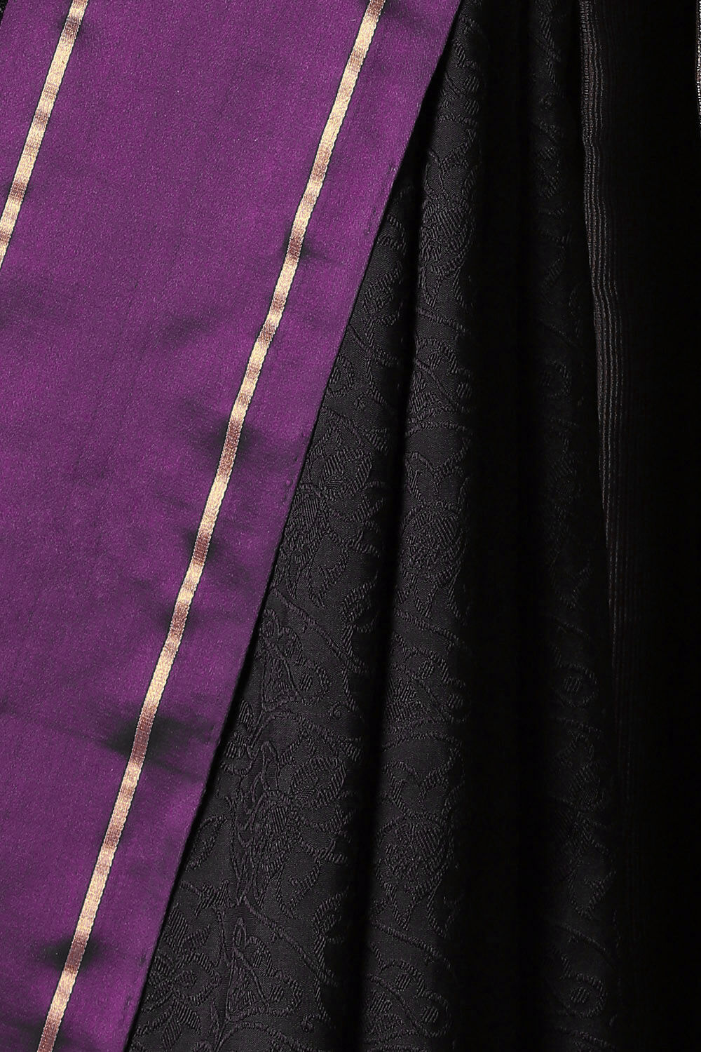 Black Pure Silk Banarasi Tanchoi Saree image number null