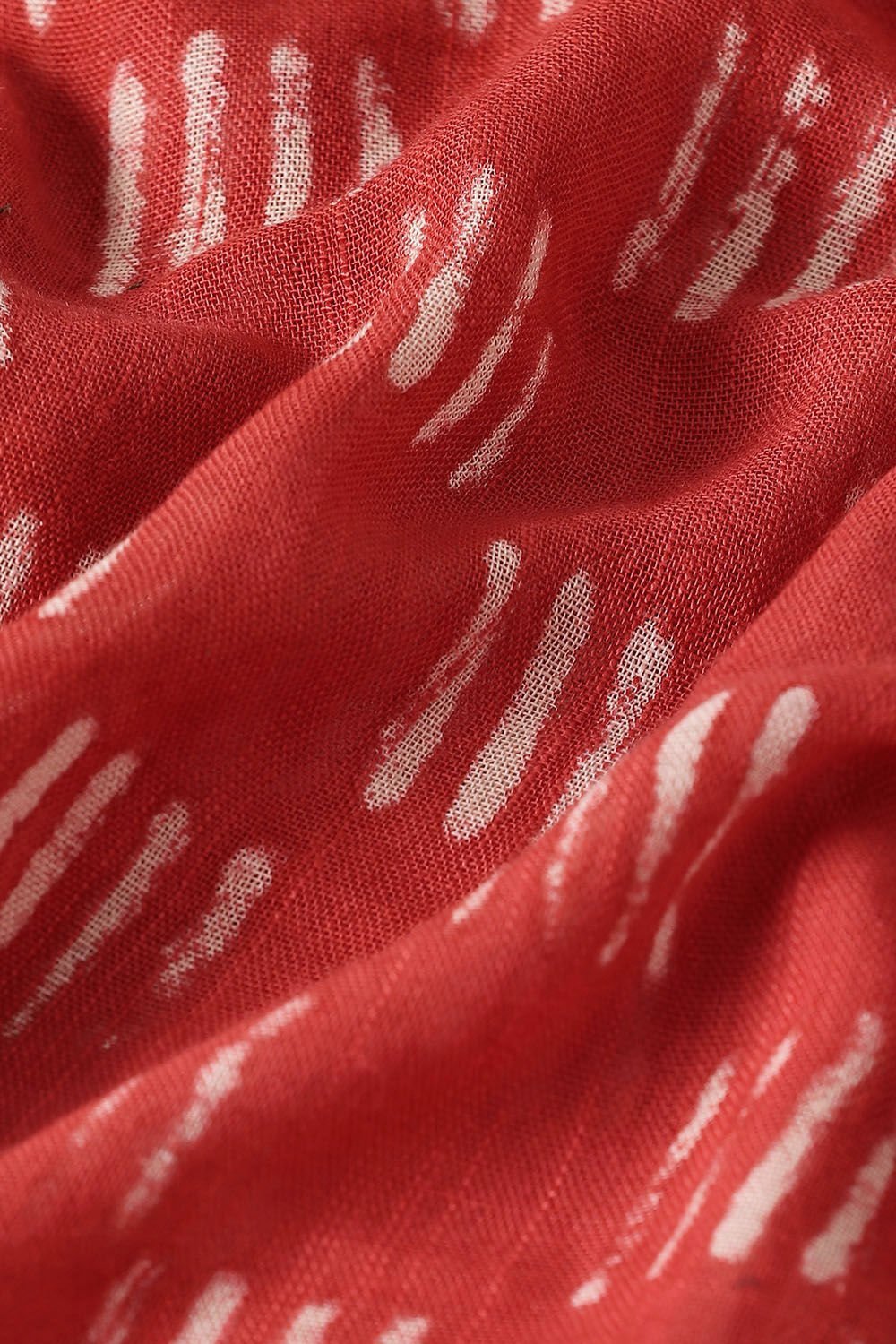 Red Pure Cotton Linen Bagru Printed Saree image number null