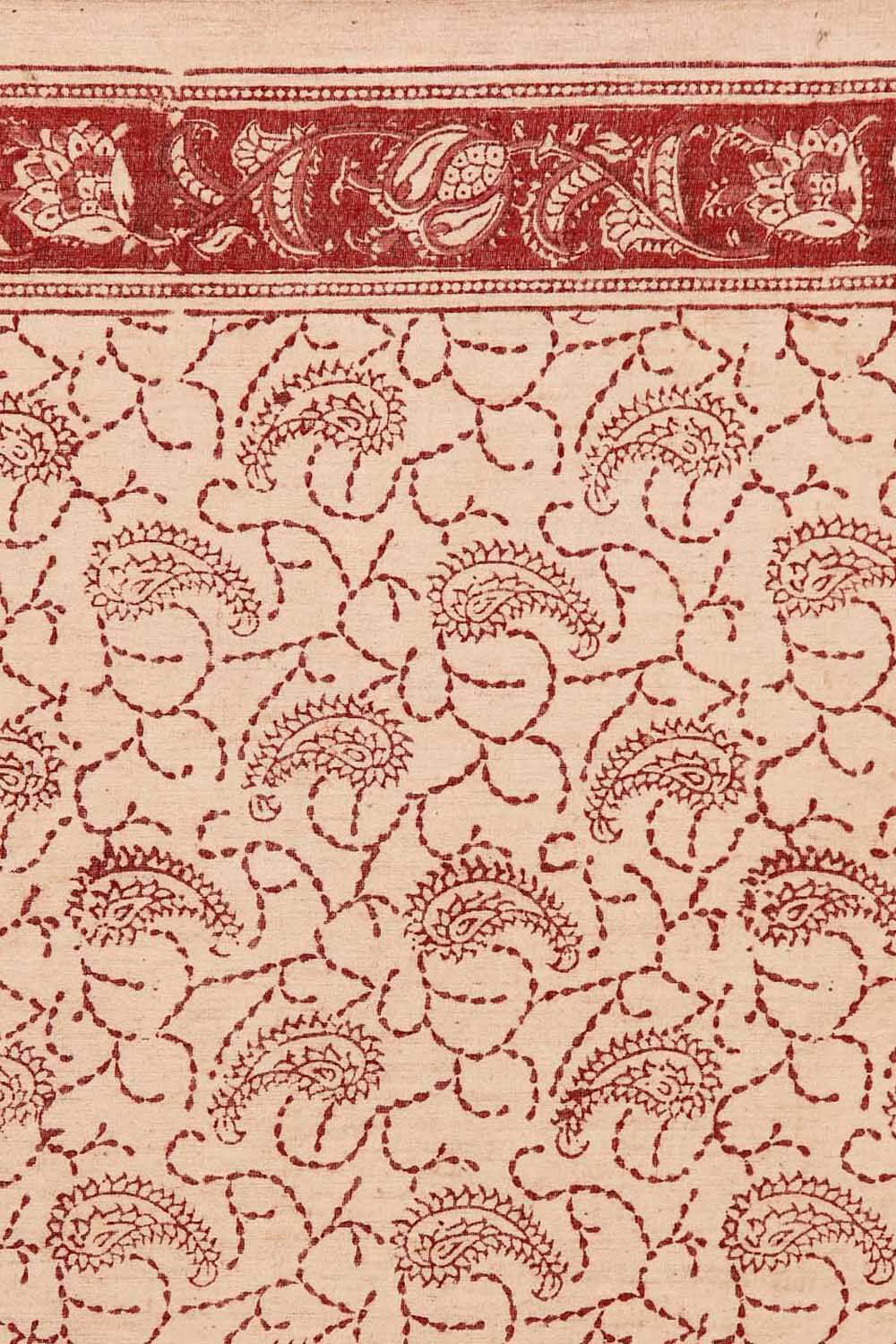 Beige Pure Khadi Cotton Printed Kalamkari Saree image number null