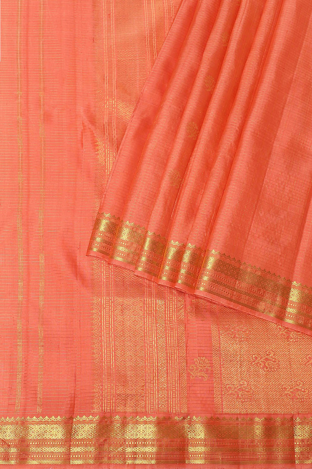Light Orange Pure Silk Kanjivaram Saree image number null