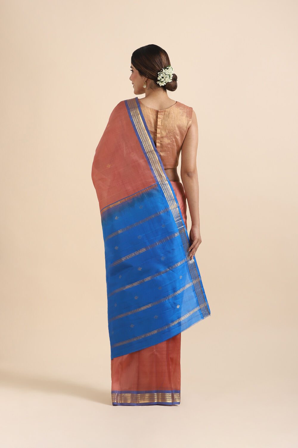 Brown Pure Silk South Saree image number null