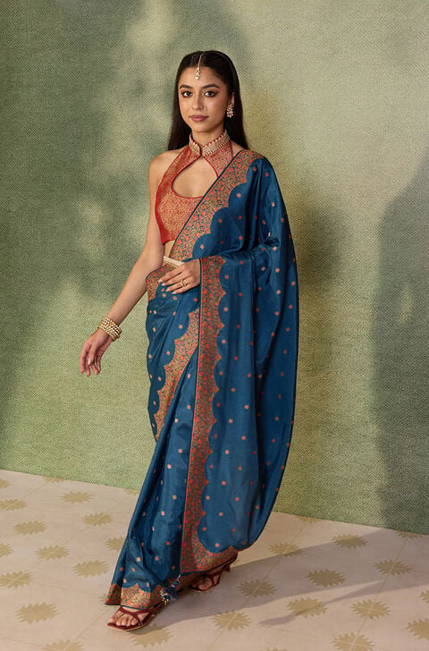 Blue Woven Design Pure Viscose Saree
