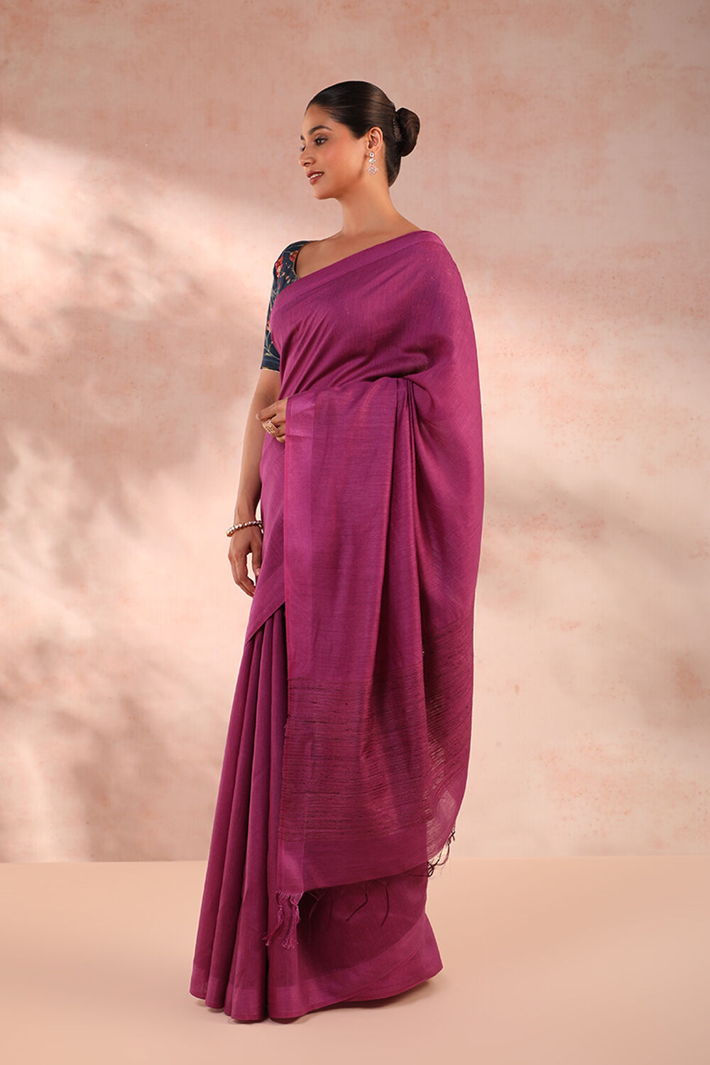 Pink Bhagalpur Woven Pure Silk Saree image number null