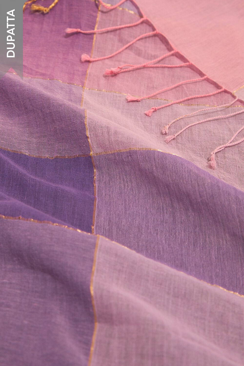 Purple Woven Pure Cotton Unstitched Suit Set image number null