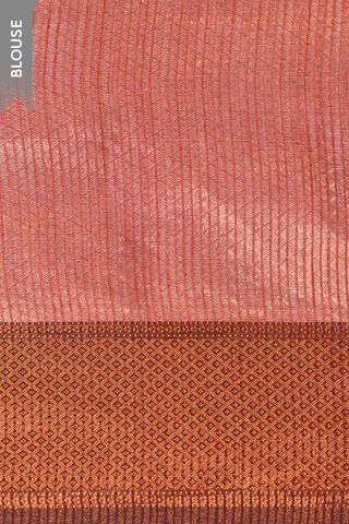 Red Brocade Pure Silk Cotton Maheshwari Saree thumbnail image number null