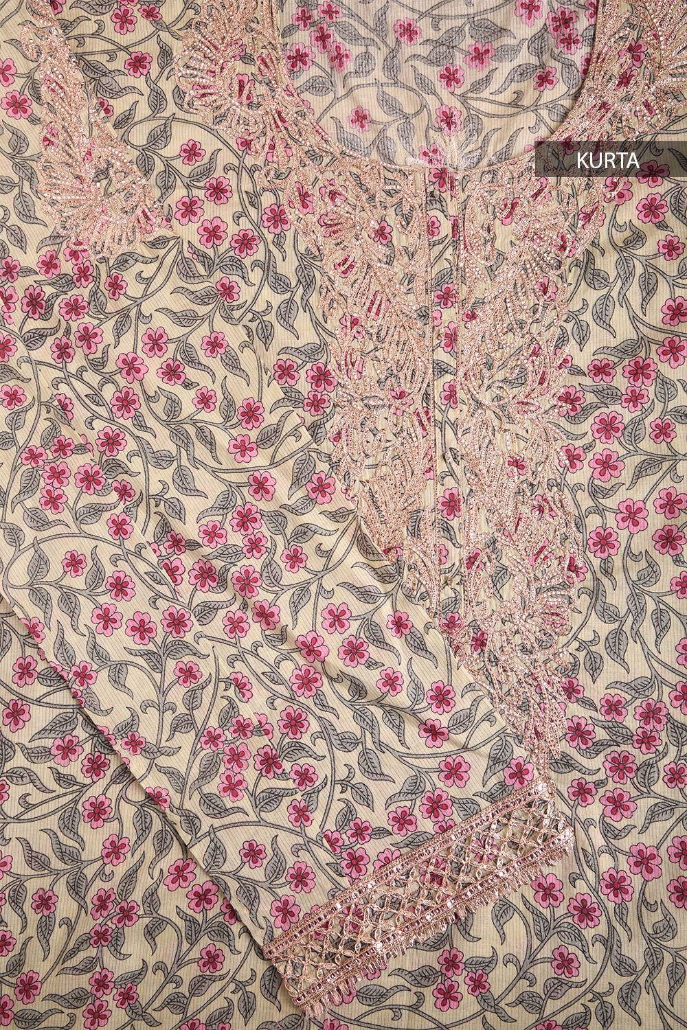Light Green Printed Pure Cotton Suit Set image number null