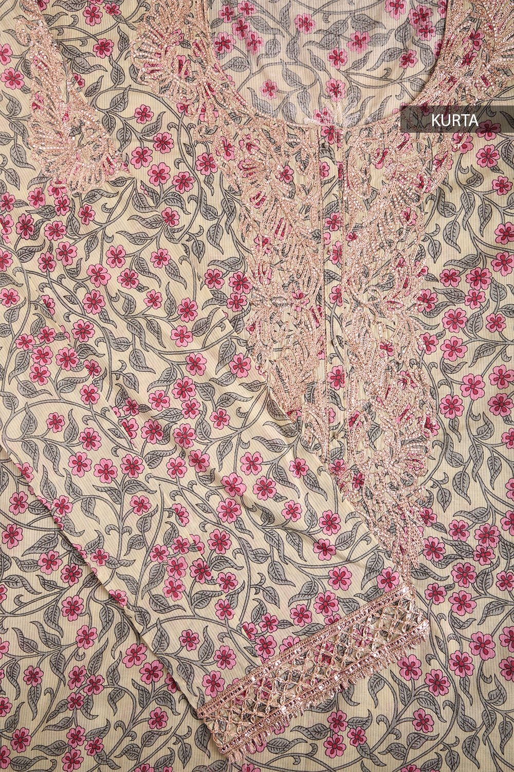 Light Green Printed Pure Cotton Suit Set image number null
