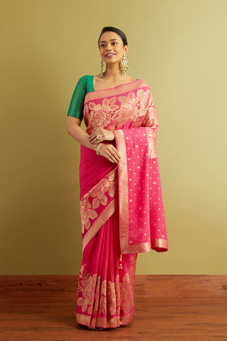 Pink Woven Viscose Luxe Saree image number
