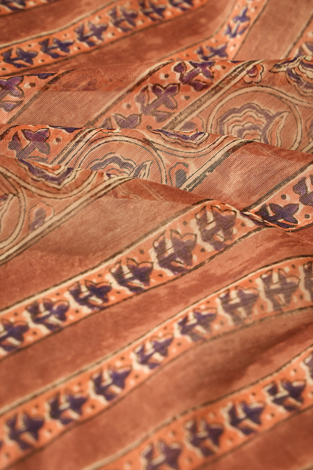 Brown Rajasthan Pure Silk Cotton Printed Sanganeri Saree image number null