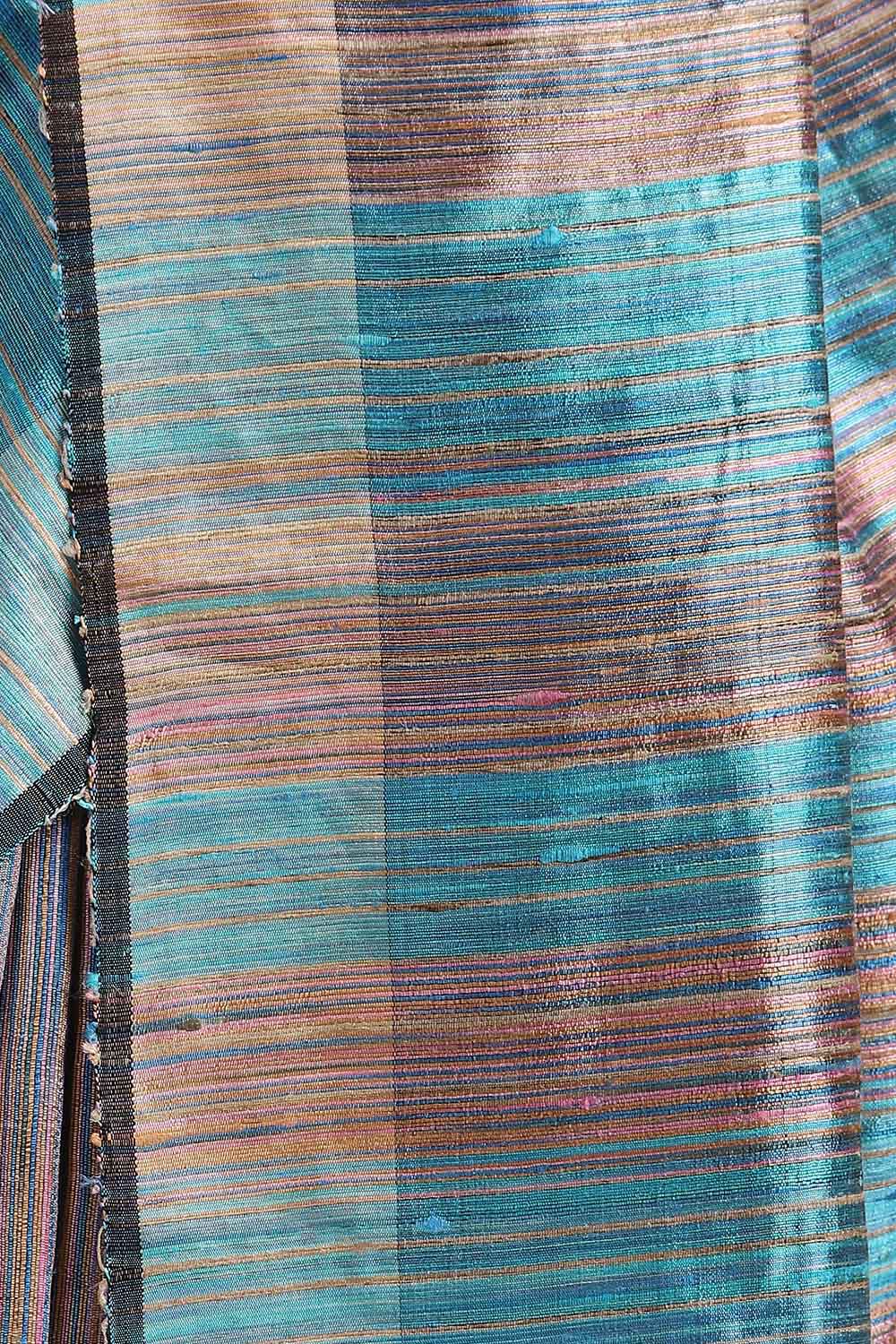 Light Blue Pure Tussar Silk Bhagalpuri Saree image number null
