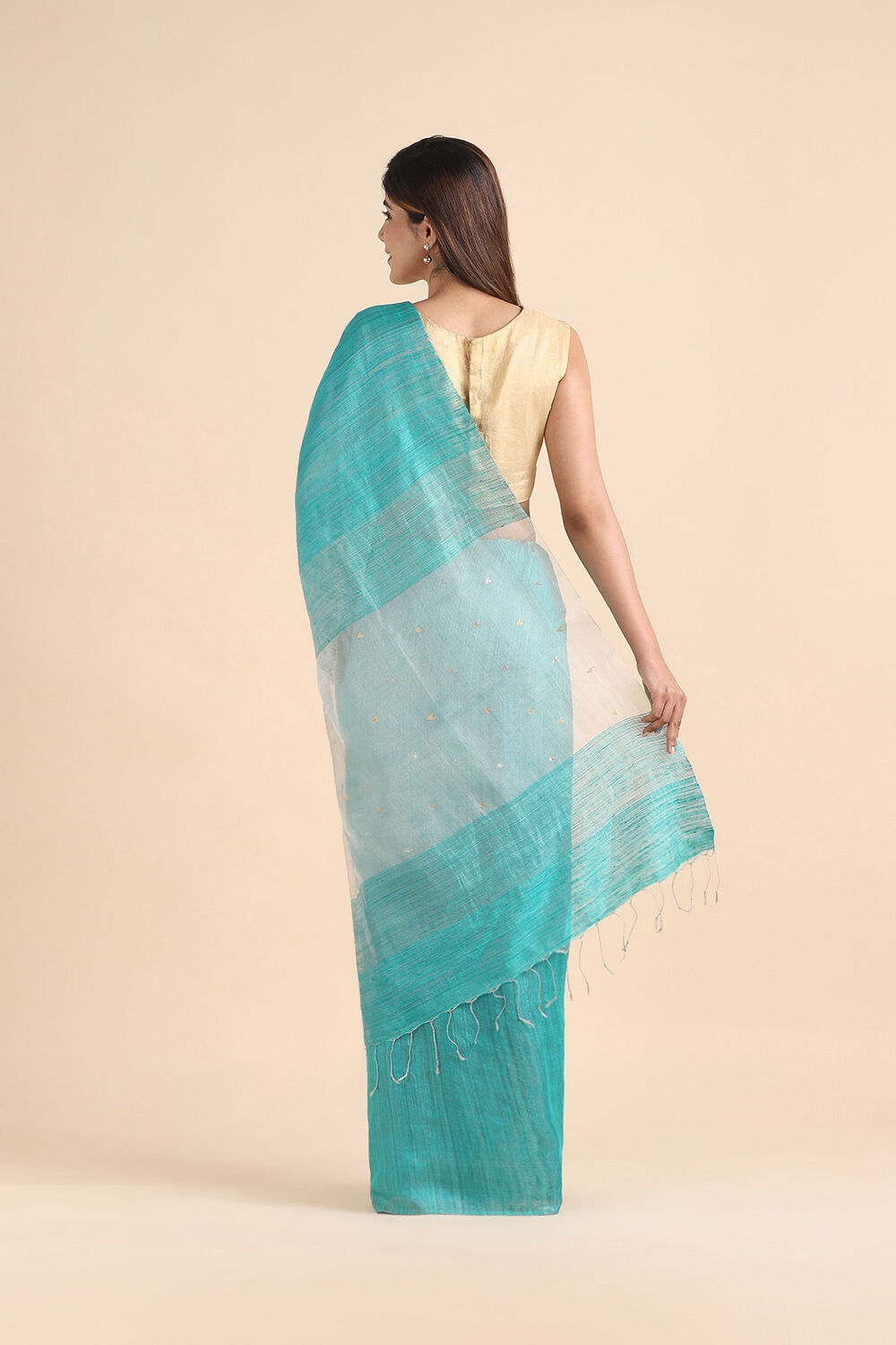 Light Green Pure Tissue Vanya Jamdani Saree image number null