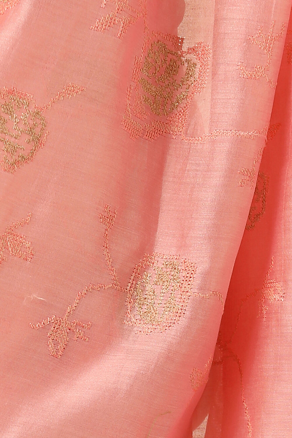 Light Pink Pure Silk Cotton Embroidered Saree image number null