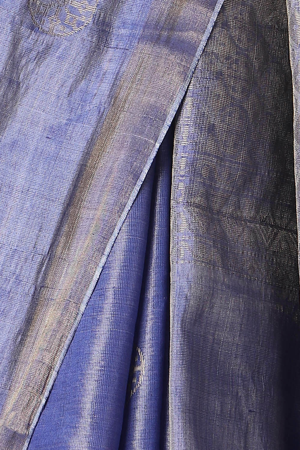 Blue Pure Tussar Silk Woven Saree image number null