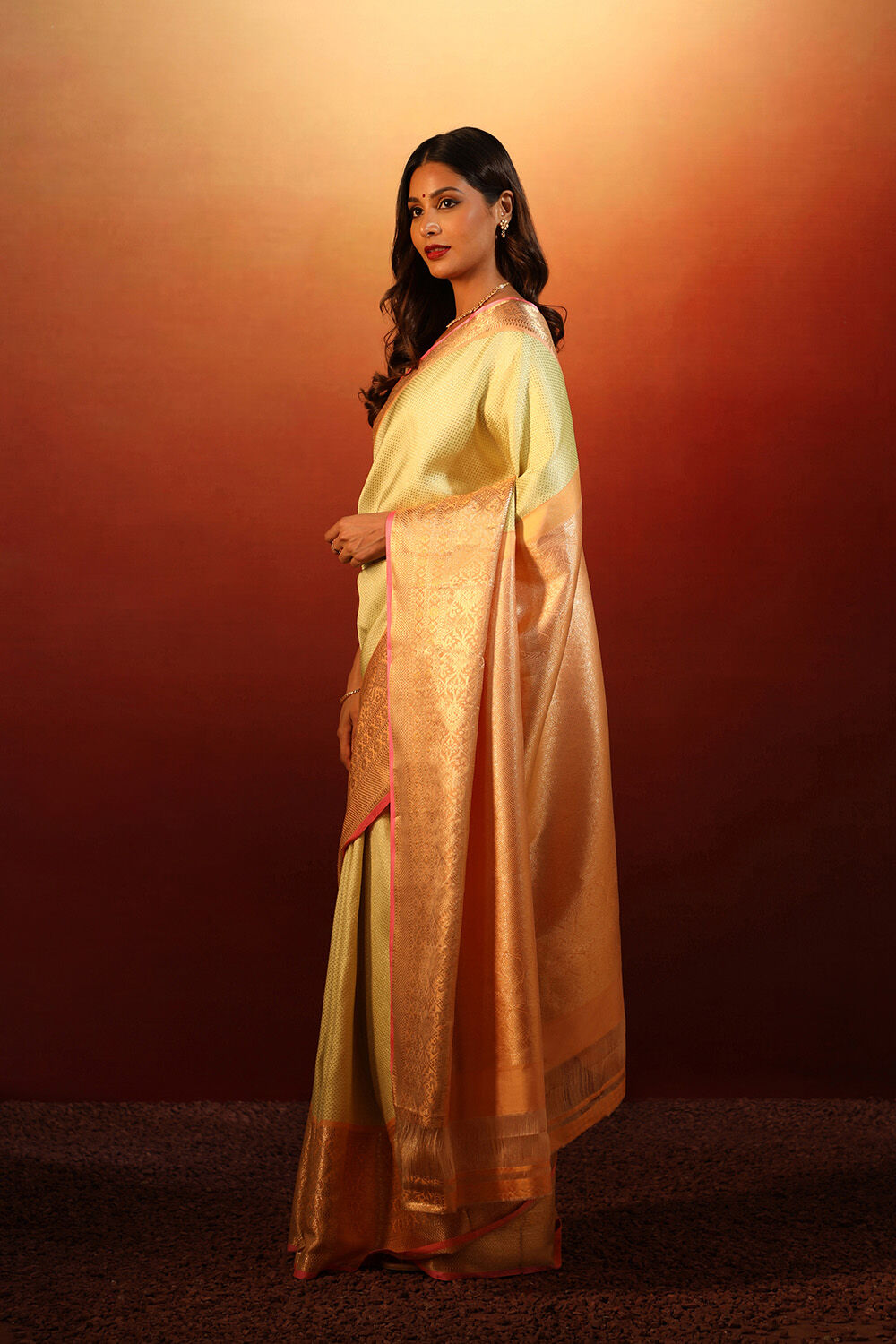Light Green Pure Silk Woven Kanjivaram Saree image number null