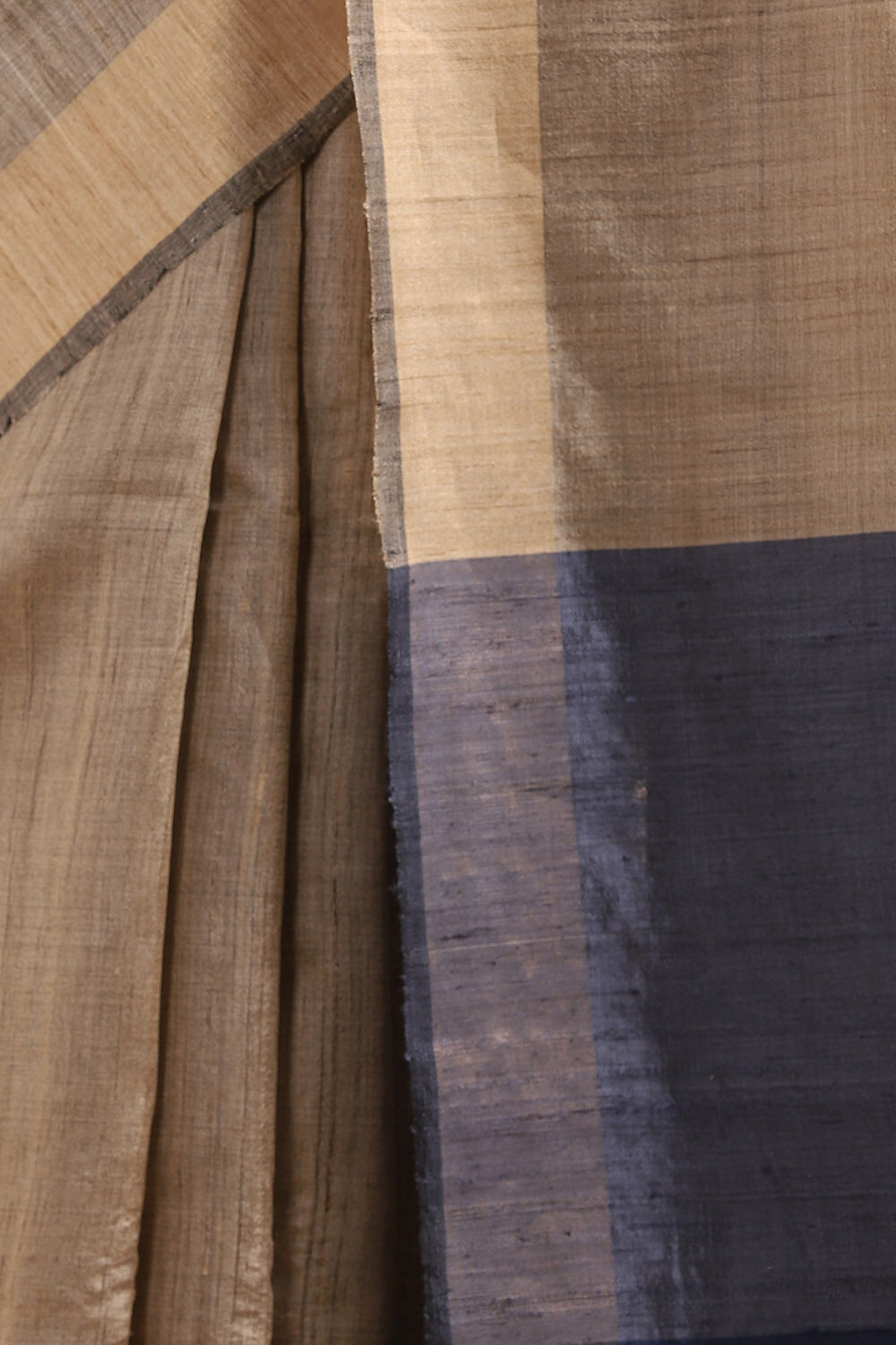 Beige Pure Tussar Silk Bhagalpuri Saree image number null