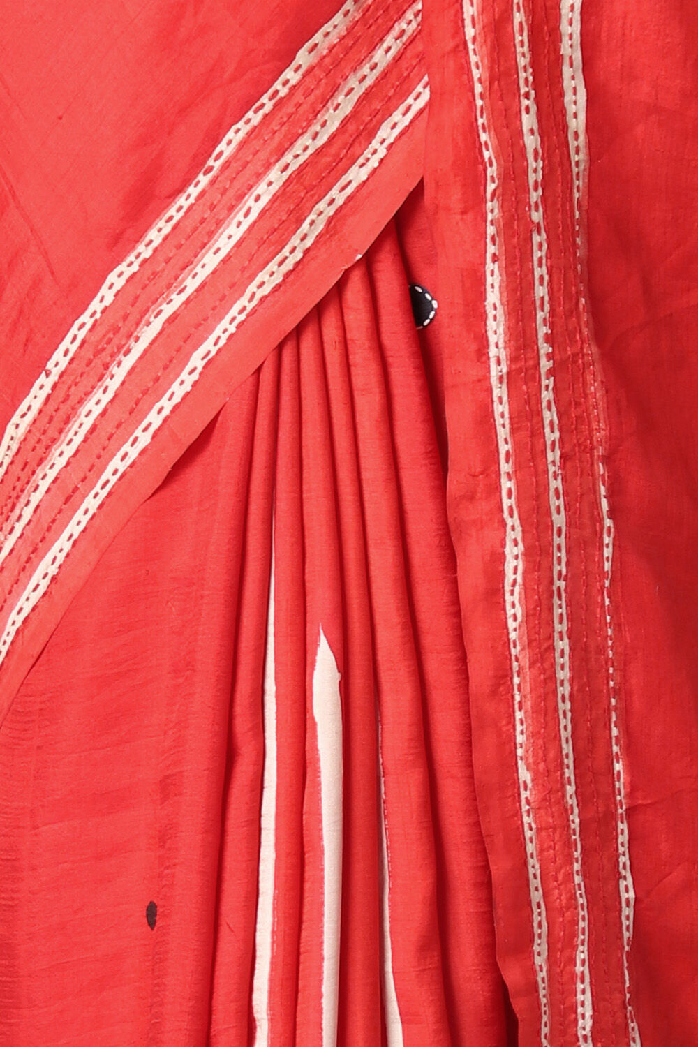 Red Pure Silk Hand Painted Saree image number null