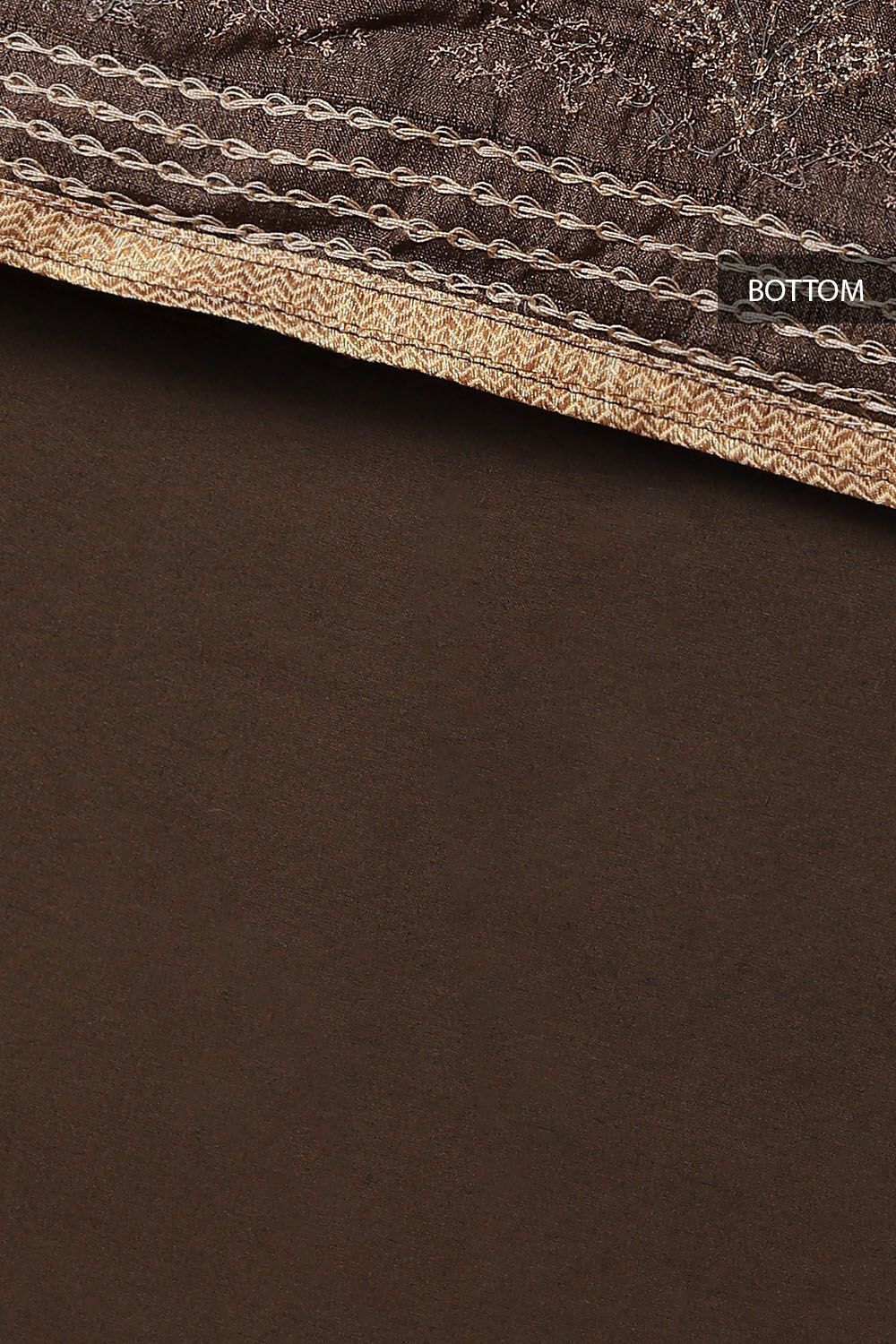 Brown Tussar Embroidered Unstitched Suit Set image number null