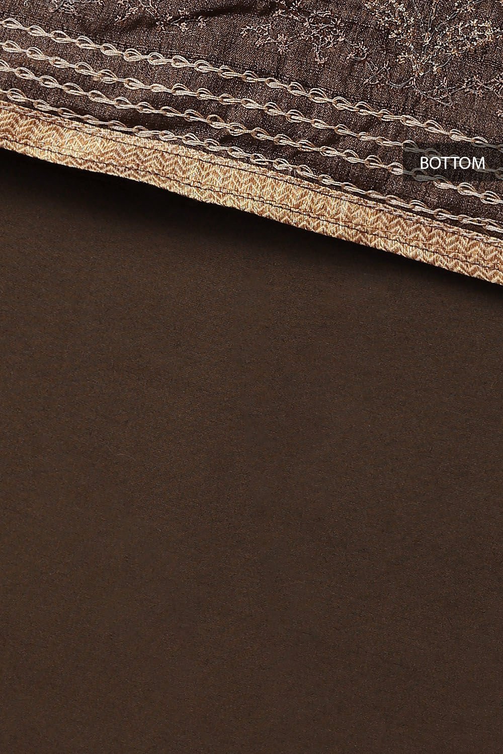 Brown Tussar Embroidered Unstitched Suit Set image number null