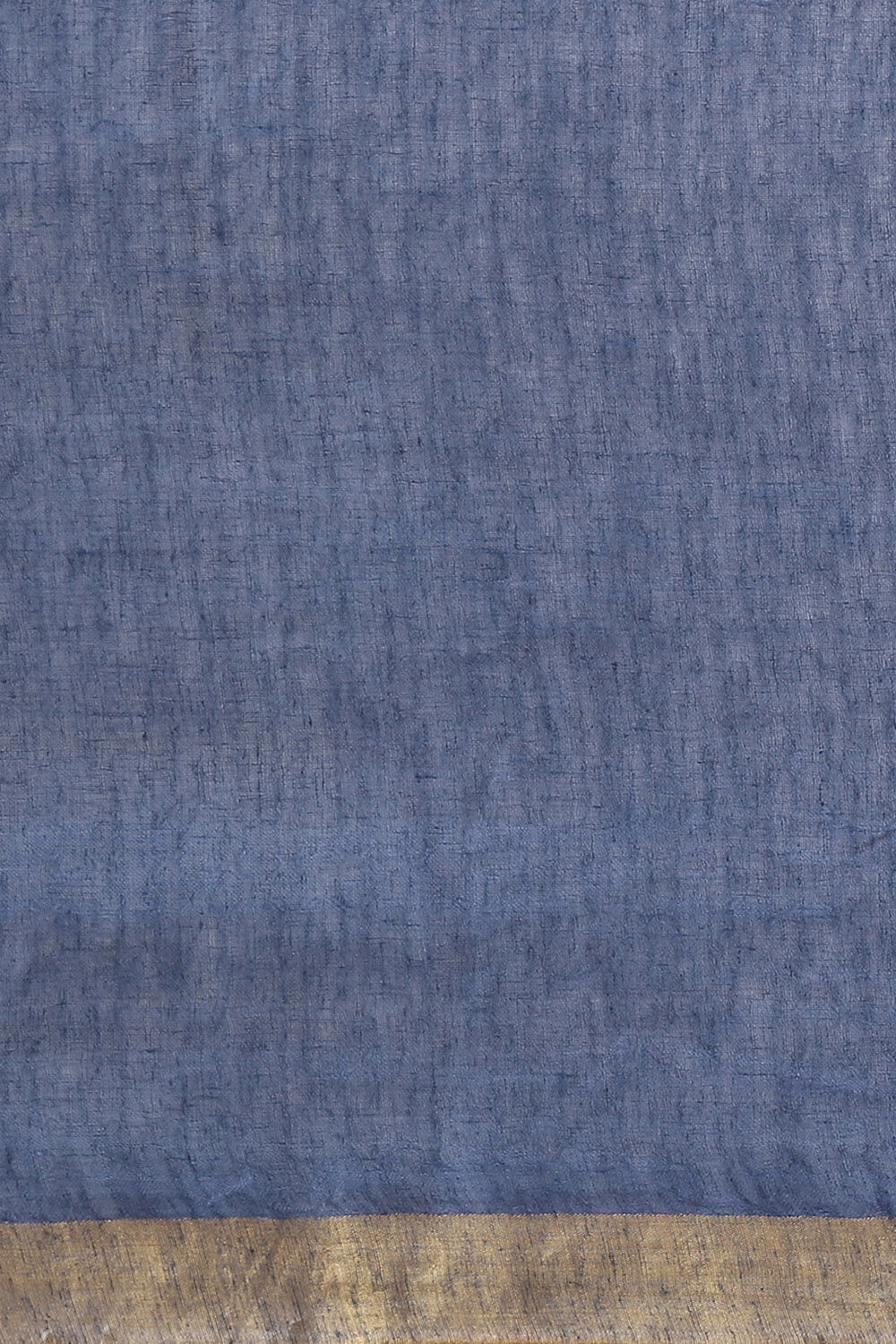 Dark Pure Blue Linen Printed Saree image number null