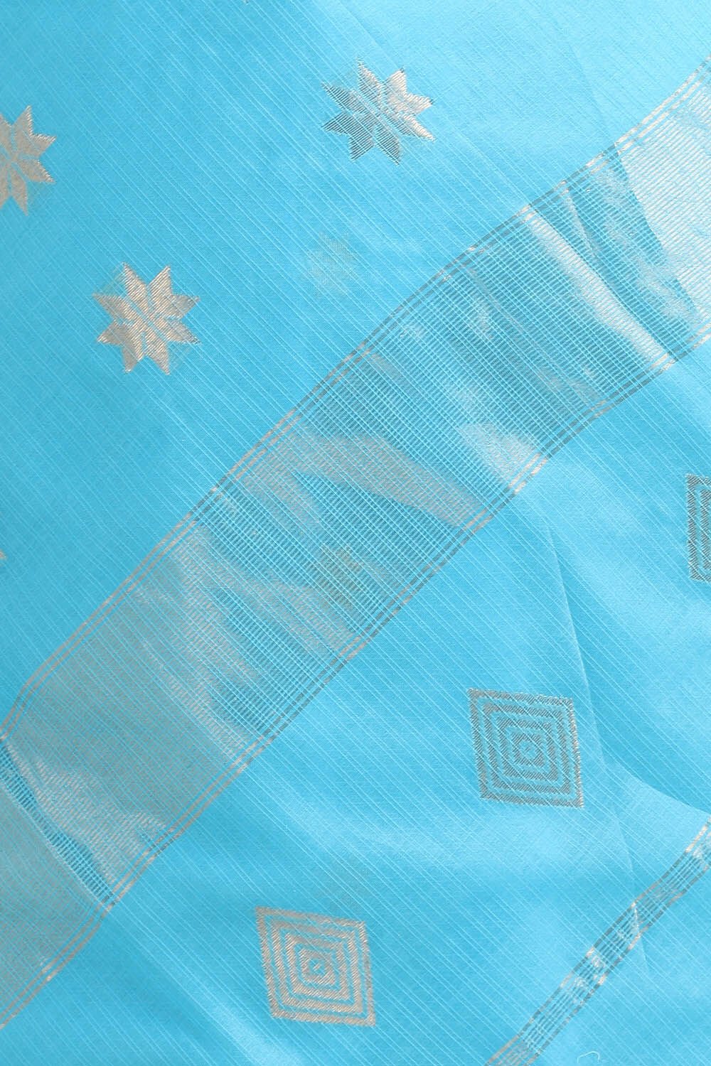 Light Blue Pure Silk Cotton Maheshwari Saree image number null